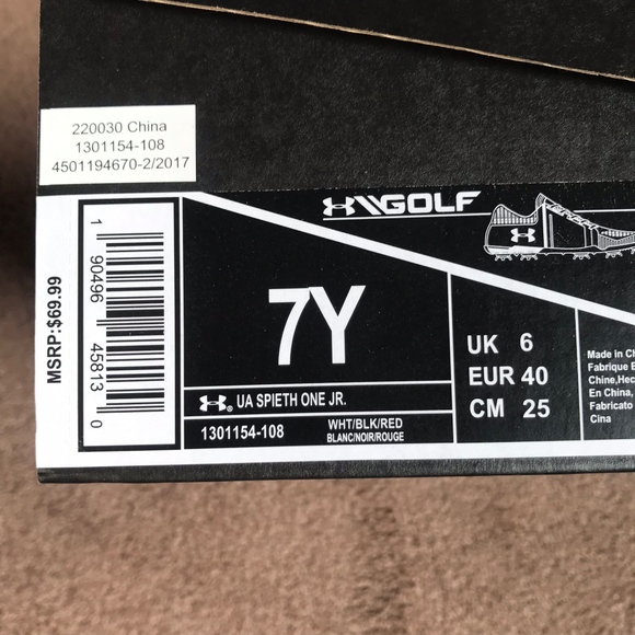 Under Armour Junior Speith One 1301154-108 NEW - Picture 7 of 8